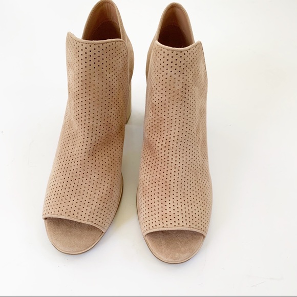 Cole Haan Shiloh Open Toe Perforated Suede Bootie - Picture 5 of 14